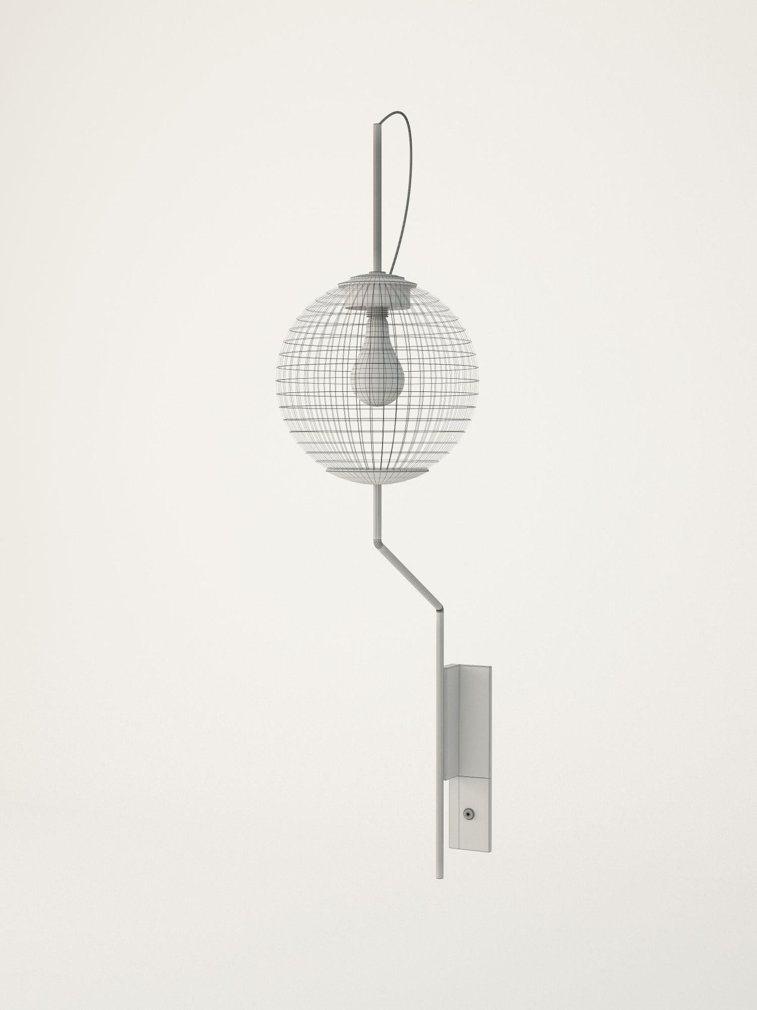 Brass Wall Lamp 3D model_3