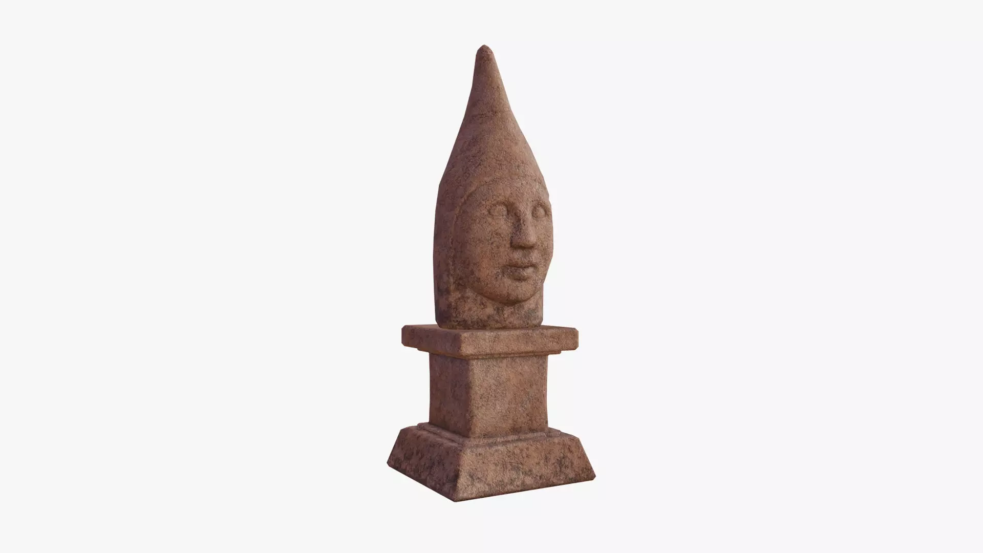 Queen Head Statue Low-poly 3D model_0