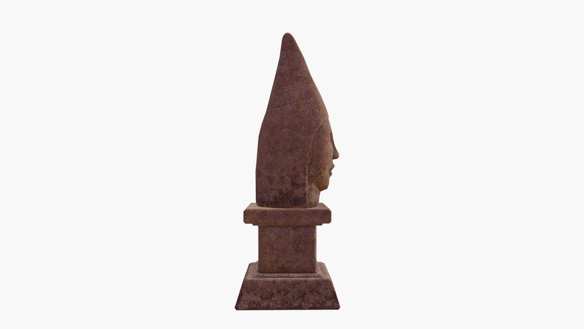 Queen Head Statue Low-poly 3D model_2