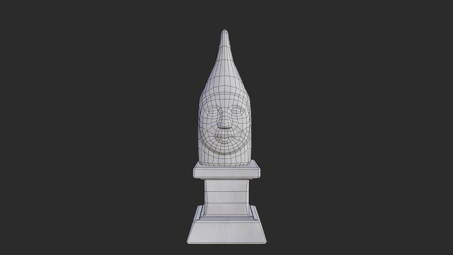 Queen Head Statue Low-poly 3D model_5