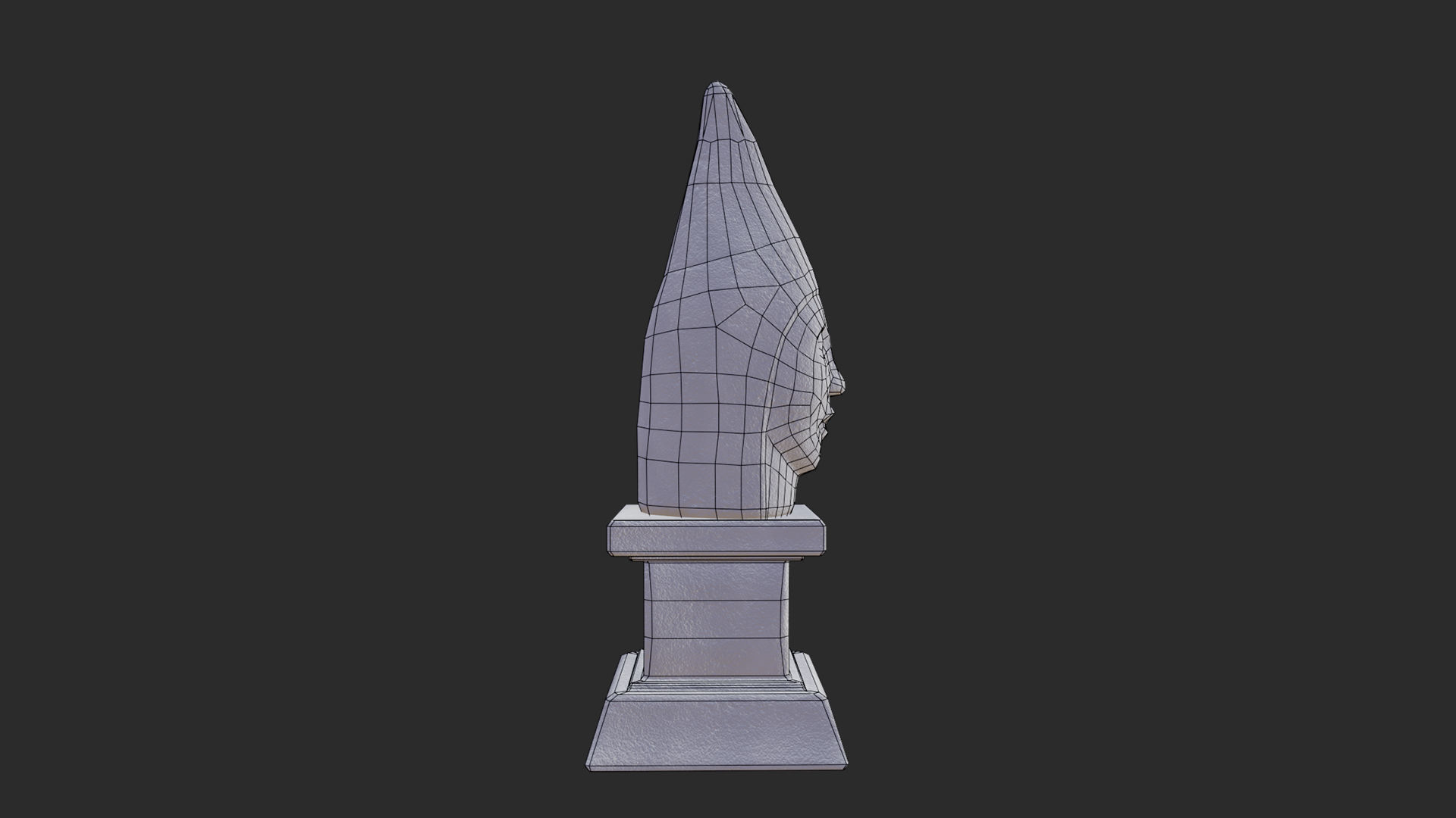 Queen Head Statue Low-poly 3D model_6