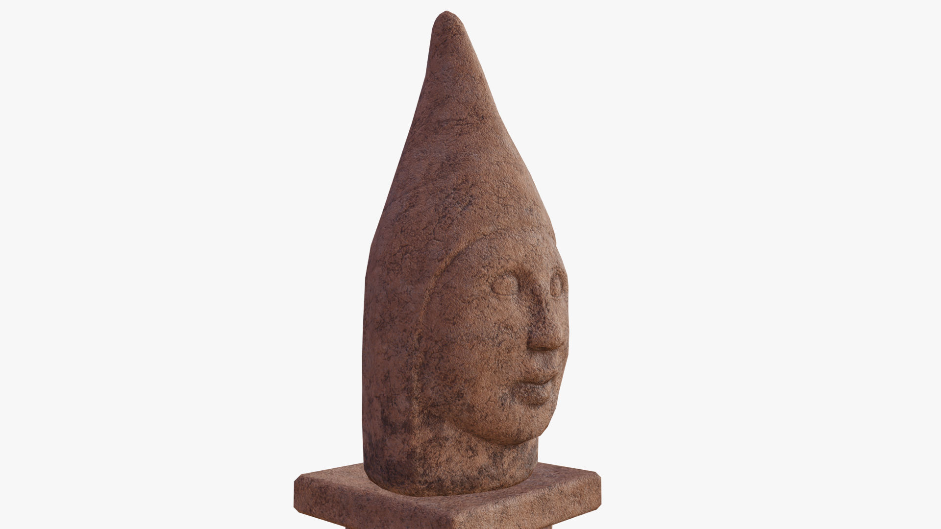 Queen Head Statue Low-poly 3D model_3