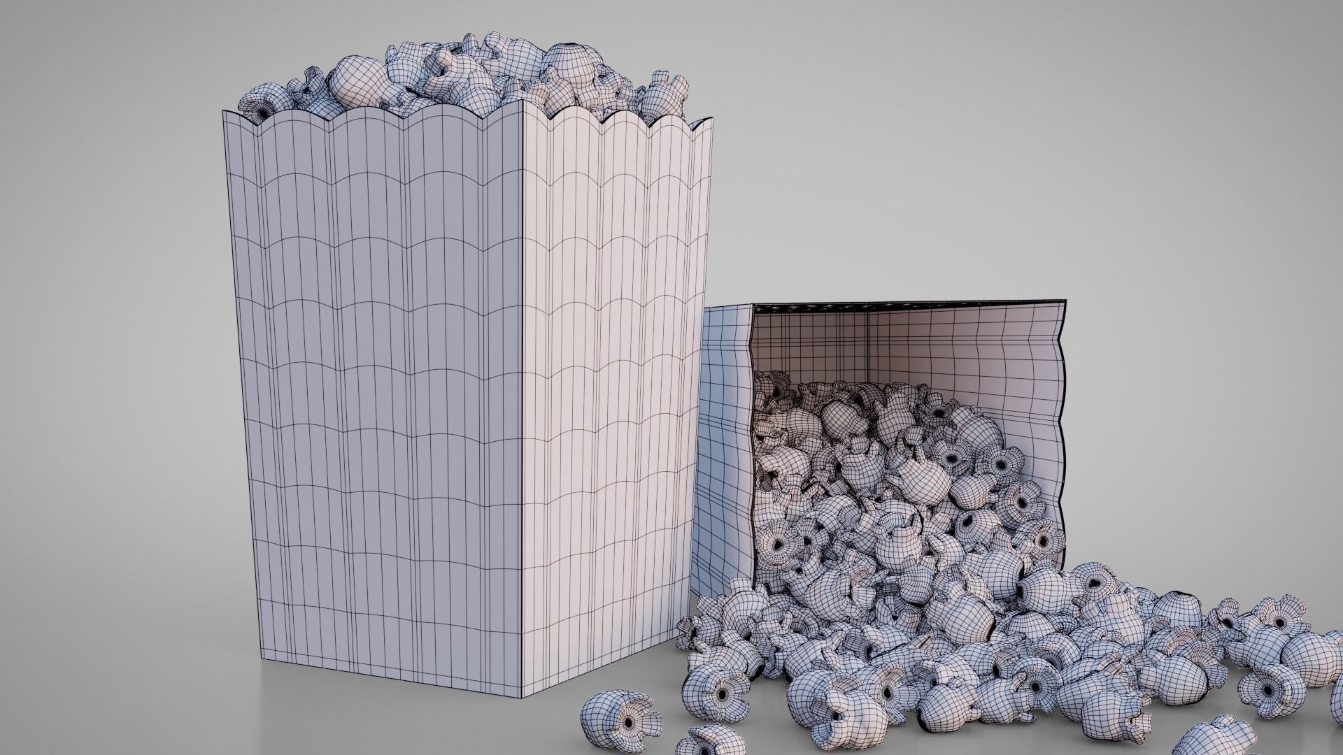 Popcorn Box Cartoon 3D model_3