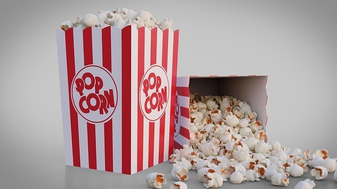 Popcorn Box Cartoon 3D model