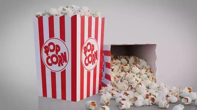 Popcorn Box Cartoon 3D model