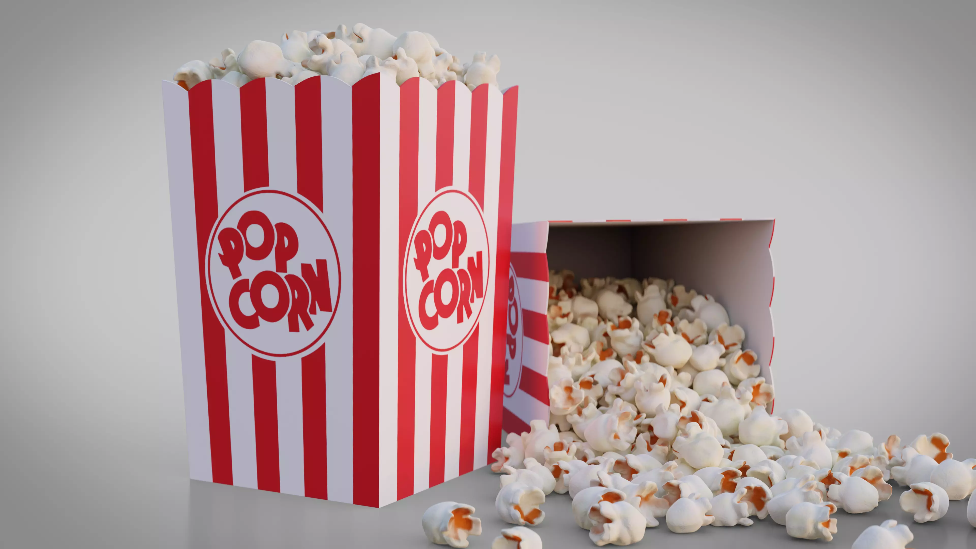 Popcorn Box Cartoon 3D model_0
