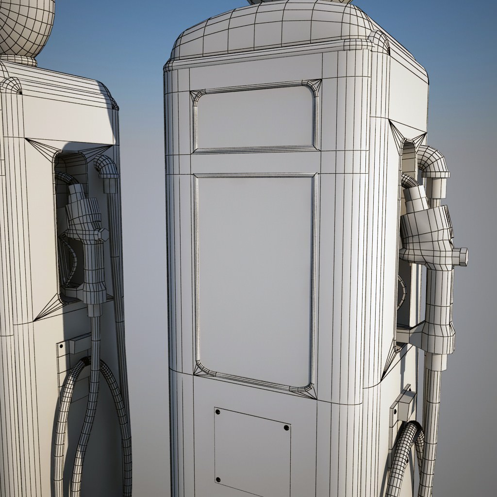 Gas station parts 3D model CGTrader