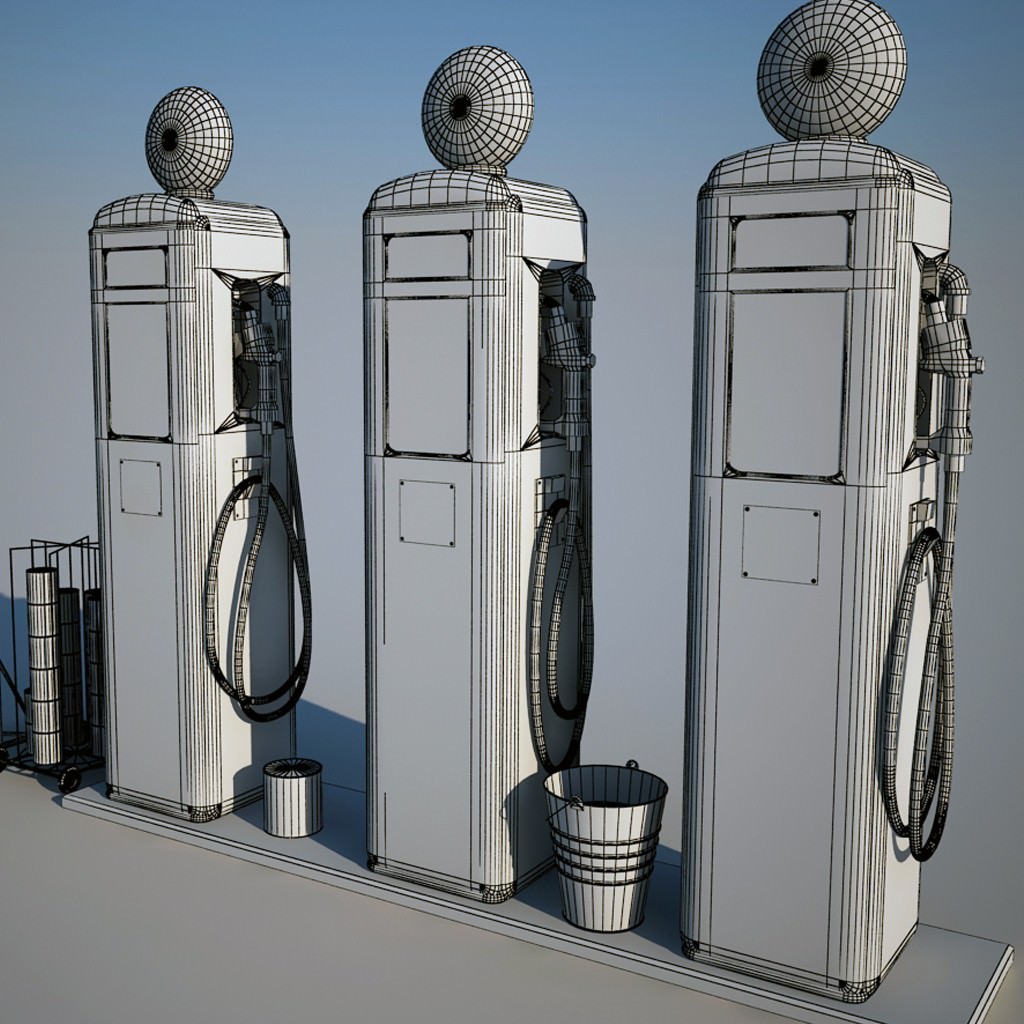 Gas station parts 3D model CGTrader