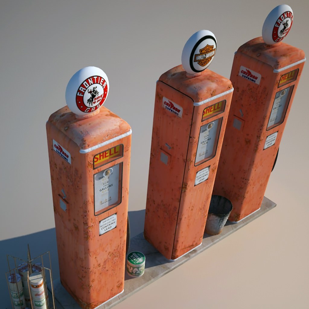 Gas station parts 3D model CGTrader