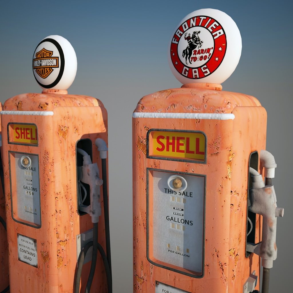 Gas station parts 3D Model .max .obj .c4d