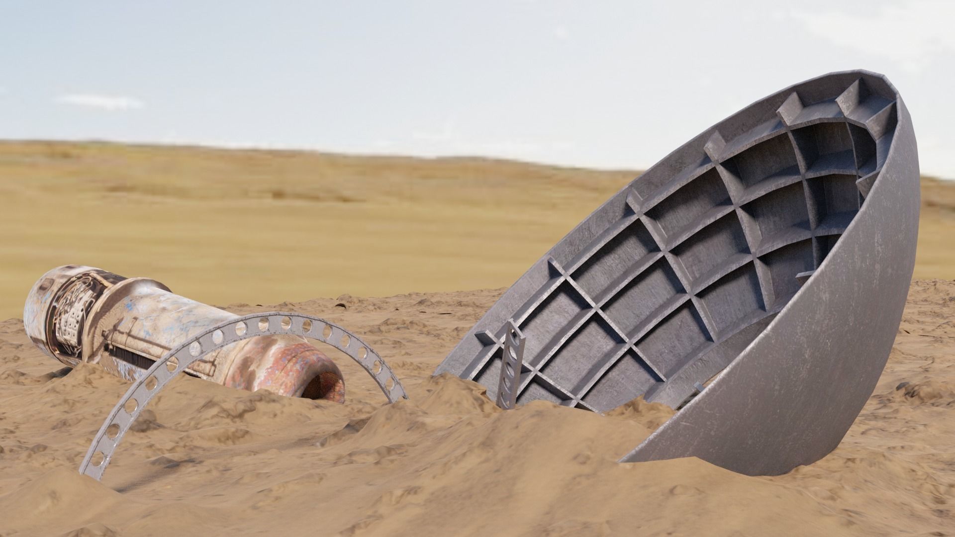 Sci-Fi Scrap Low-poly 3D model_2