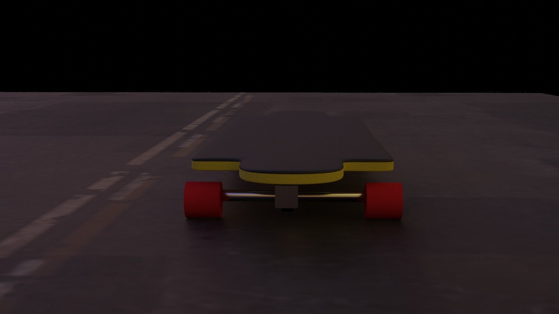skate board Low-poly 3D model_3