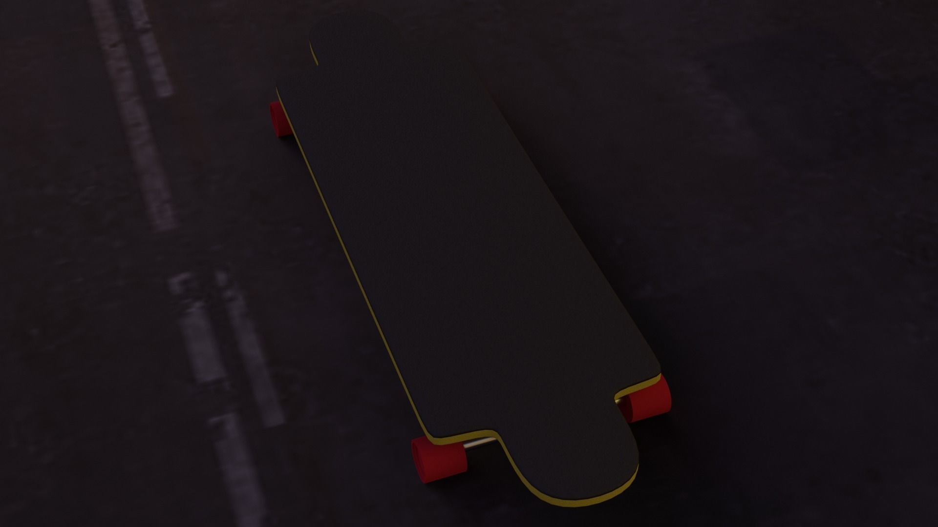skate board Low-poly 3D model_4