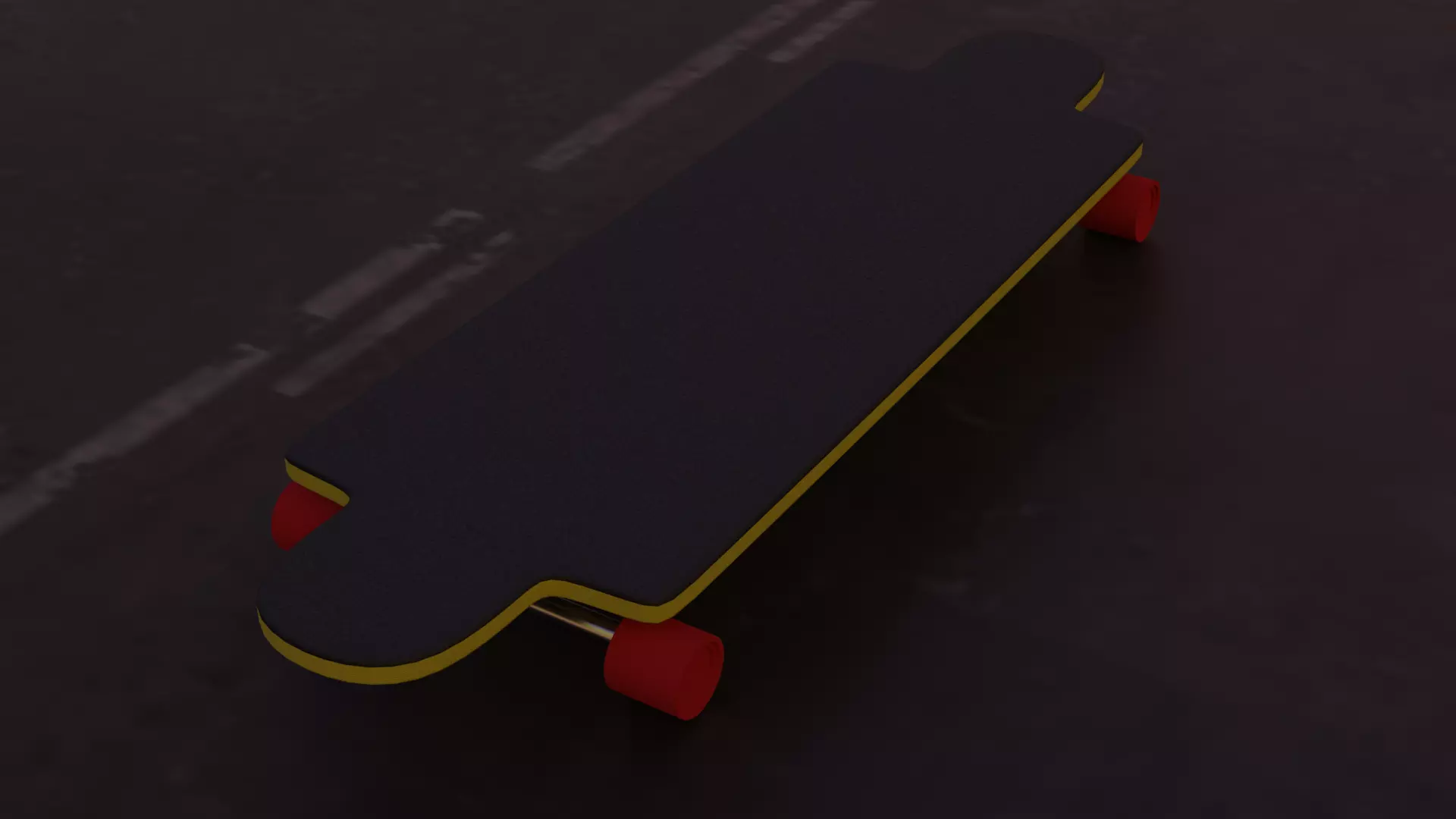 skate board Low-poly 3D model_0