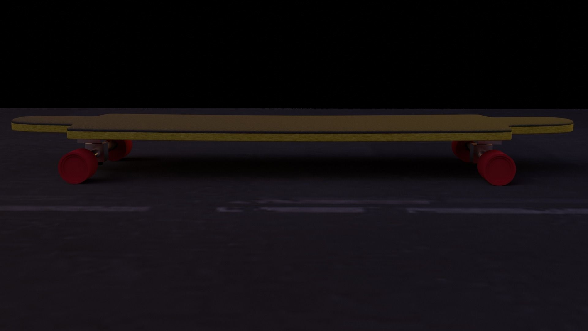 skate board Low-poly 3D model_2