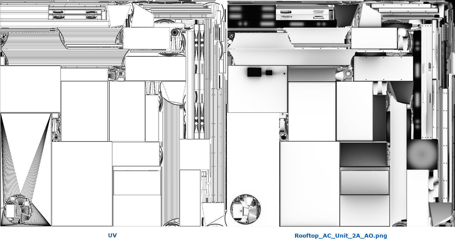 Rooftop AC Unit 2A Low-poly 3D model_14