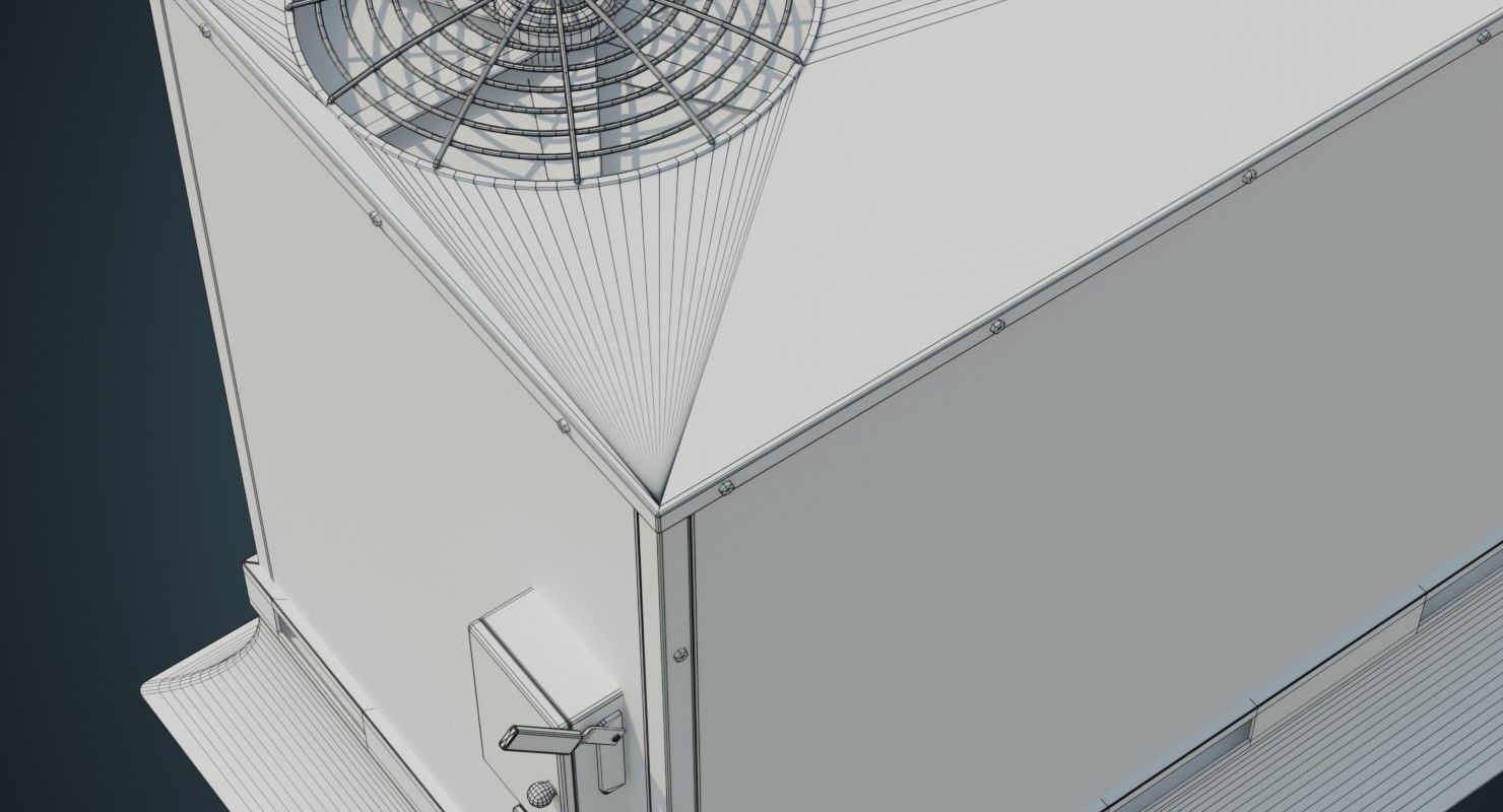 Rooftop AC Unit 2A Low-poly 3D model_2