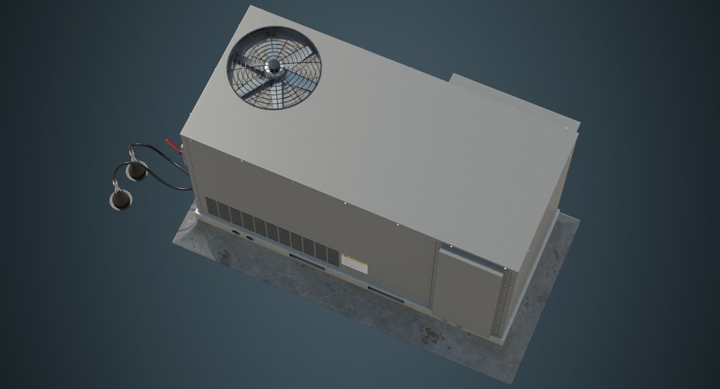 Rooftop AC Unit 2A Low-poly 3D model_5