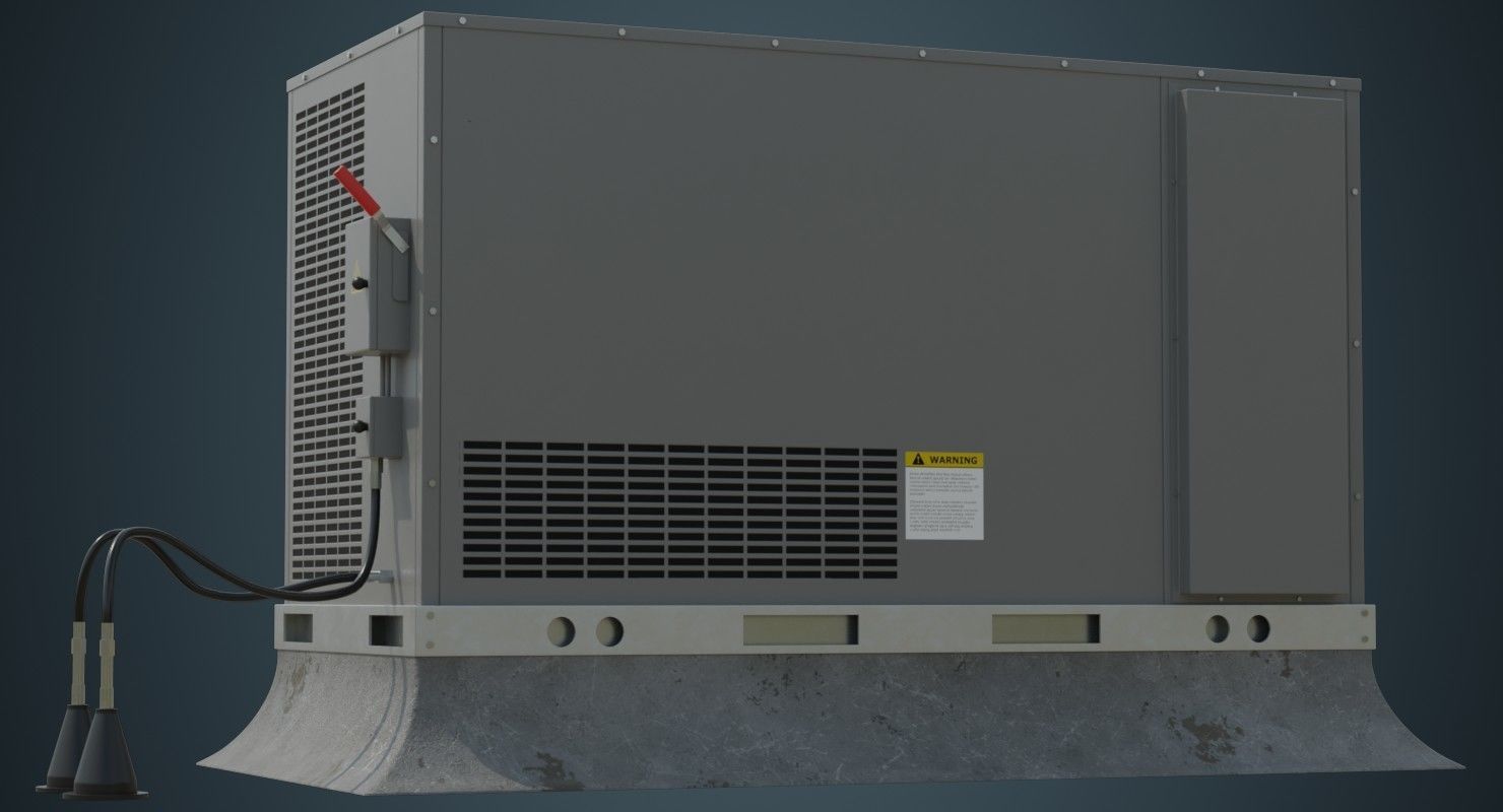 Rooftop AC Unit 2A Low-poly 3D model_9