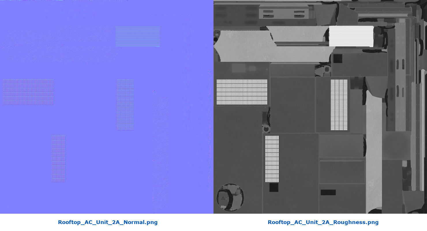 Rooftop AC Unit 2A Low-poly 3D model_8