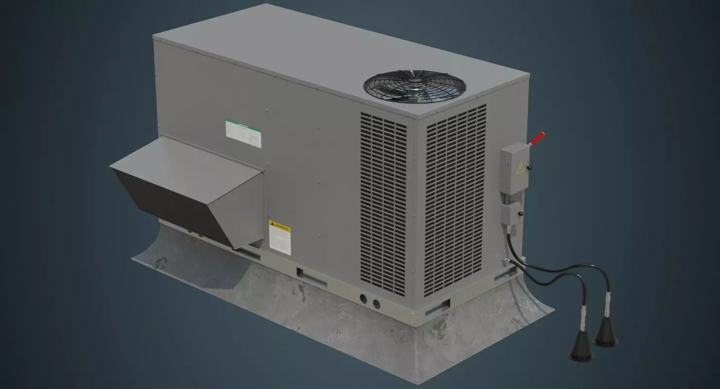 Rooftop AC Unit 2A Low-poly 3D model_0
