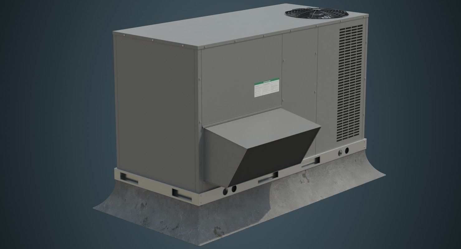 Rooftop AC Unit 2A Low-poly 3D model_1
