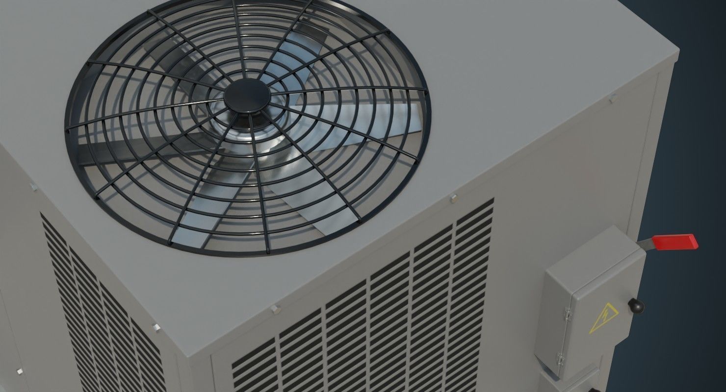 Rooftop AC Unit 2A Low-poly 3D model_3