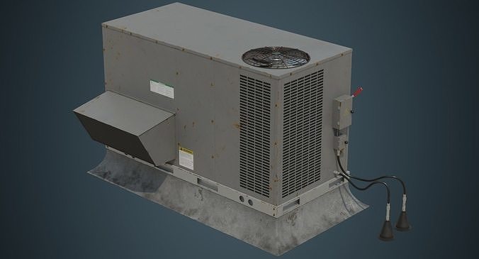 Rooftop AC Unit 2B Low-poly 3D model