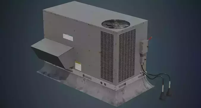 Rooftop AC Unit 2B Low-poly 3D model