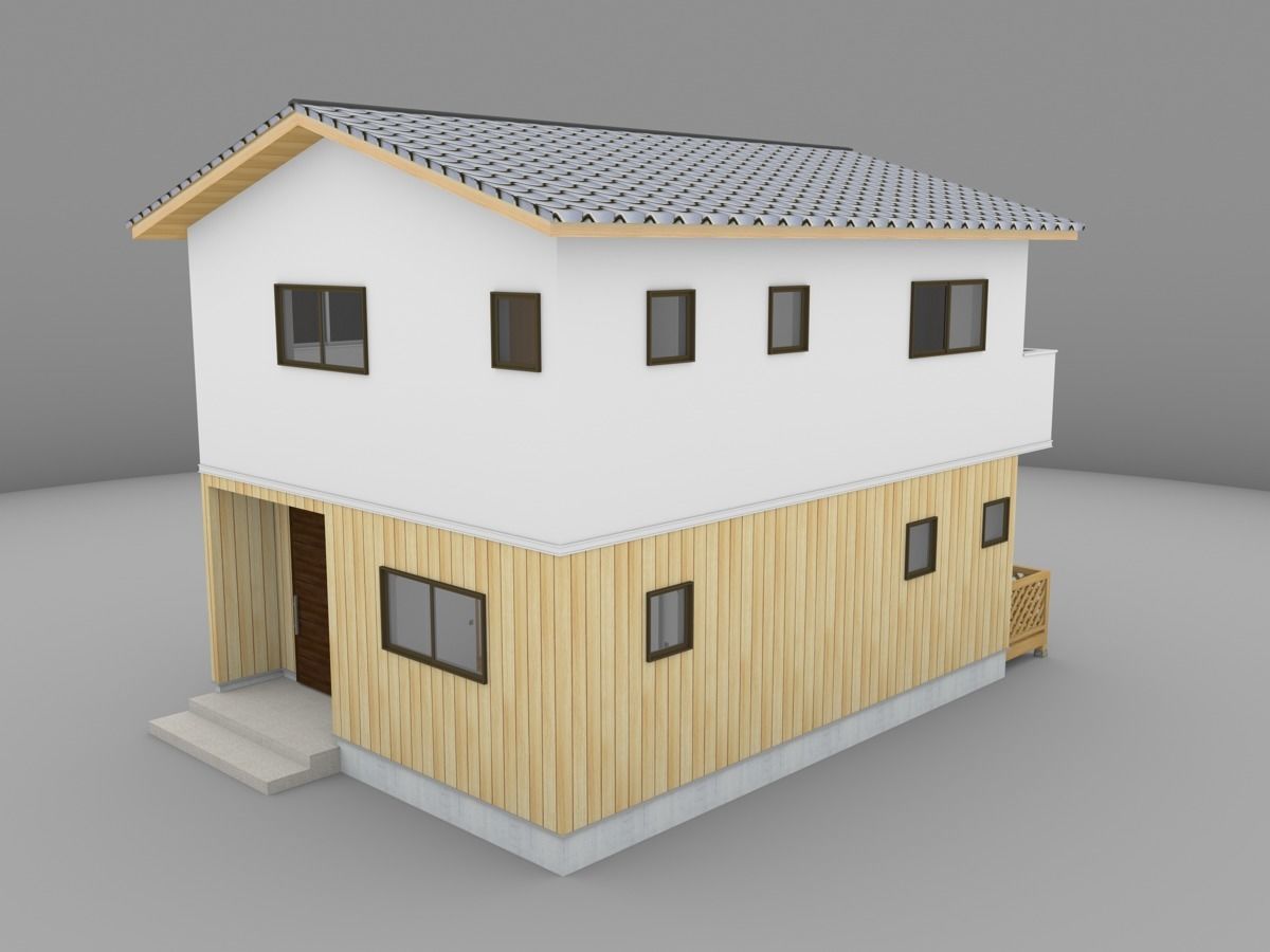 House model for background 07 Low-poly 3D model_6