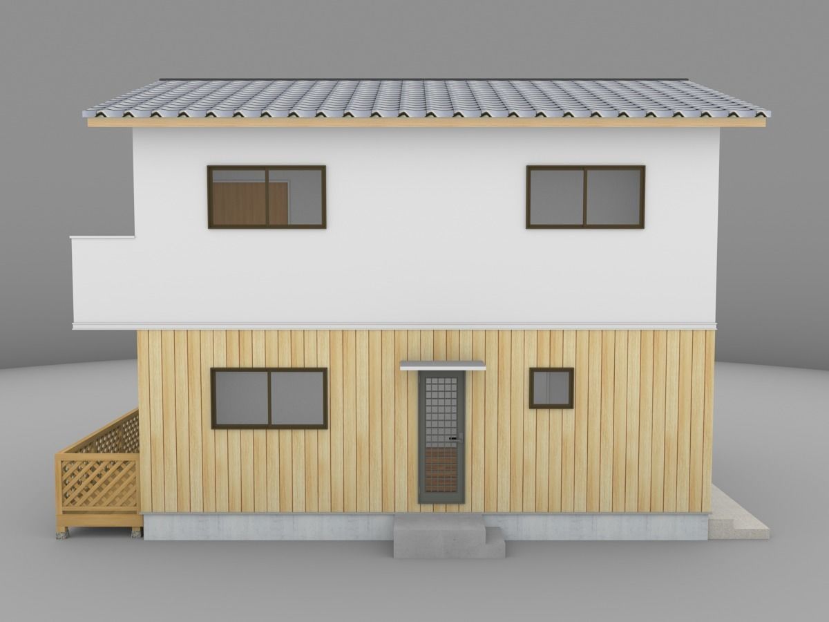 House model for background 07 Low-poly 3D model_3