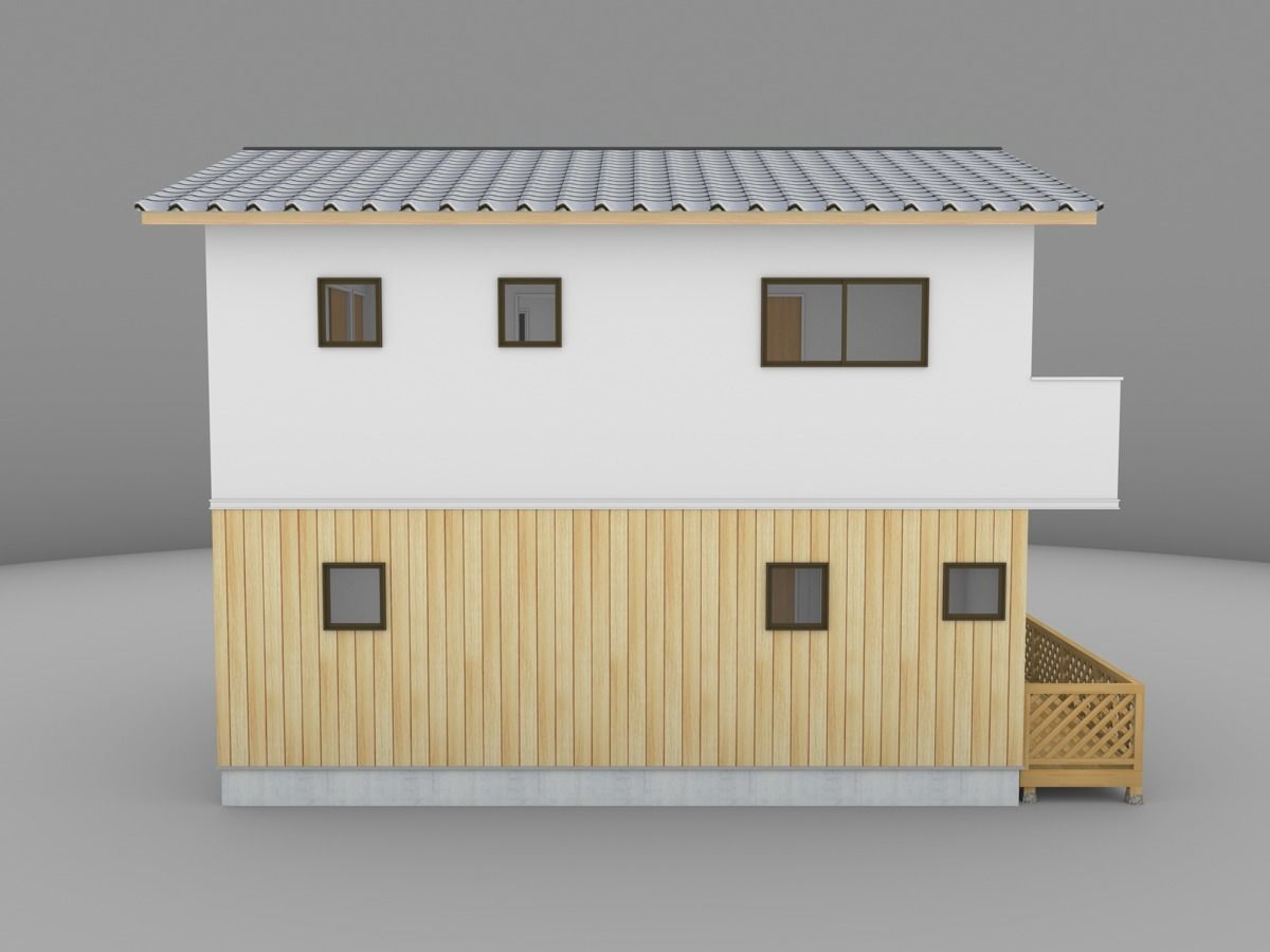 House model for background 07 Low-poly 3D model_7