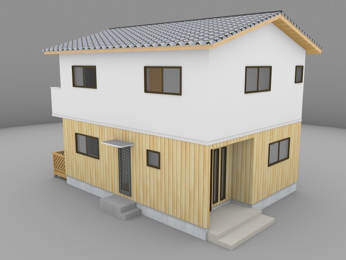 House model for background 07 Low-poly 3D model_4