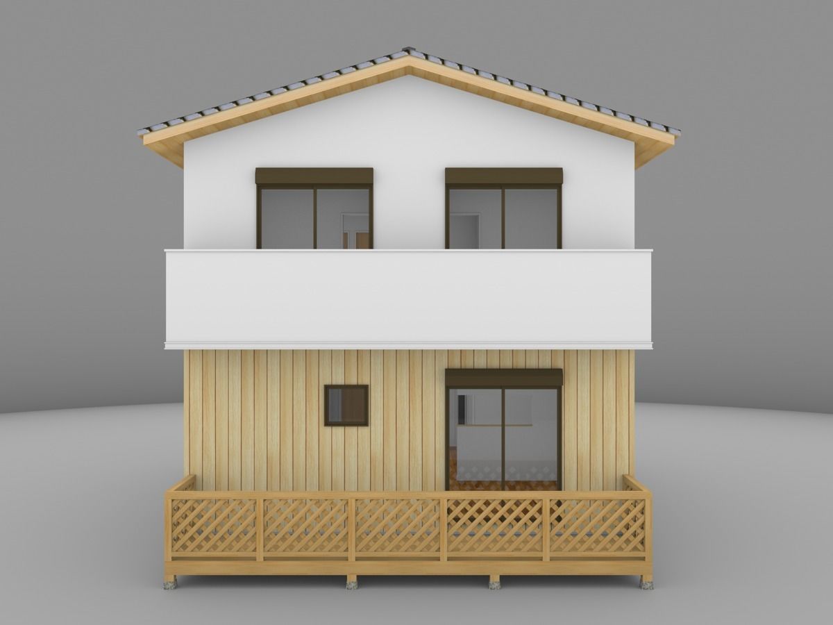 House model for background 07 Low-poly 3D model_1