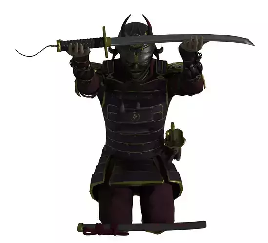 Samurai japanese Free low-poly 3D model