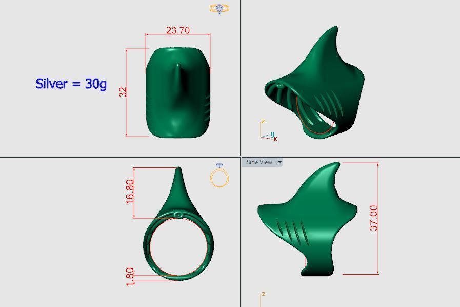 Shark Ring1 3D print model_1