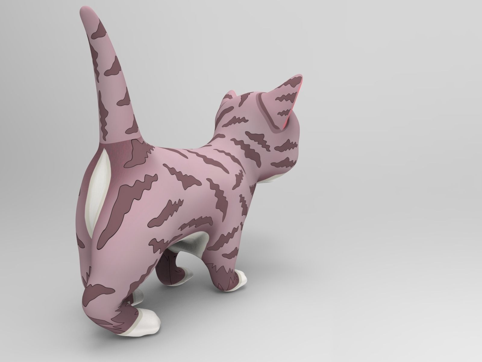 Cute Cartoon Cat Animated  Low-poly 3D model_8