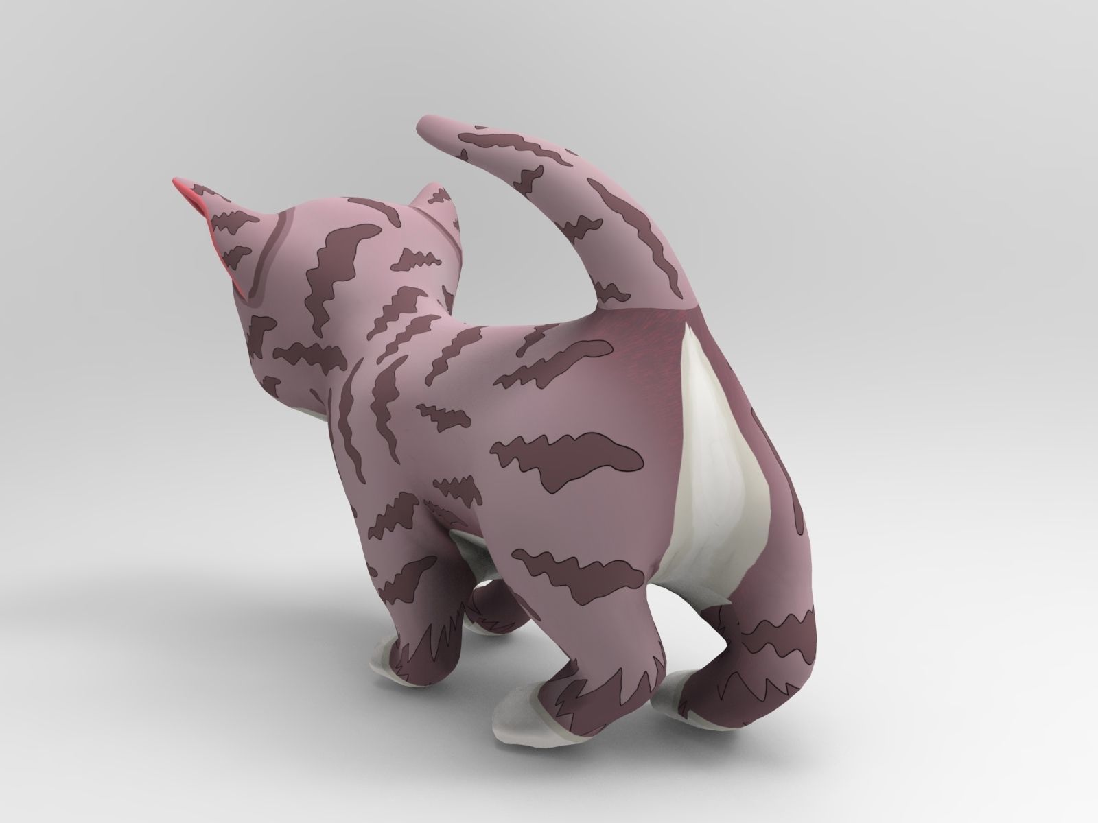 Cute Cartoon Cat Animated  Low-poly 3D model_15