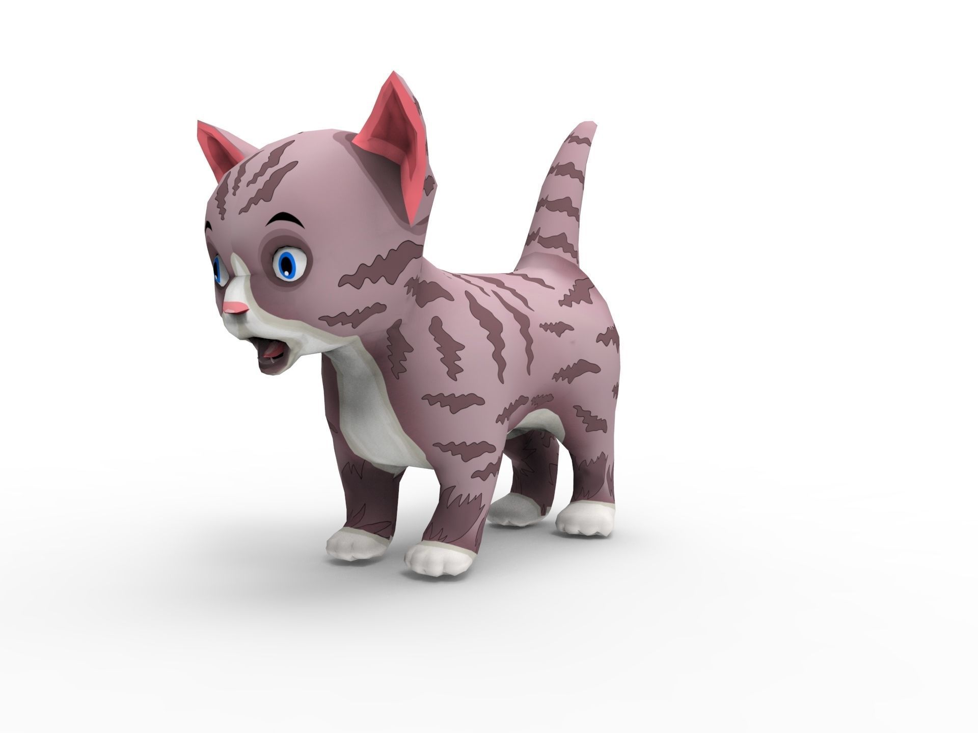 Cute Cartoon Cat Animated  Low-poly 3D model_27