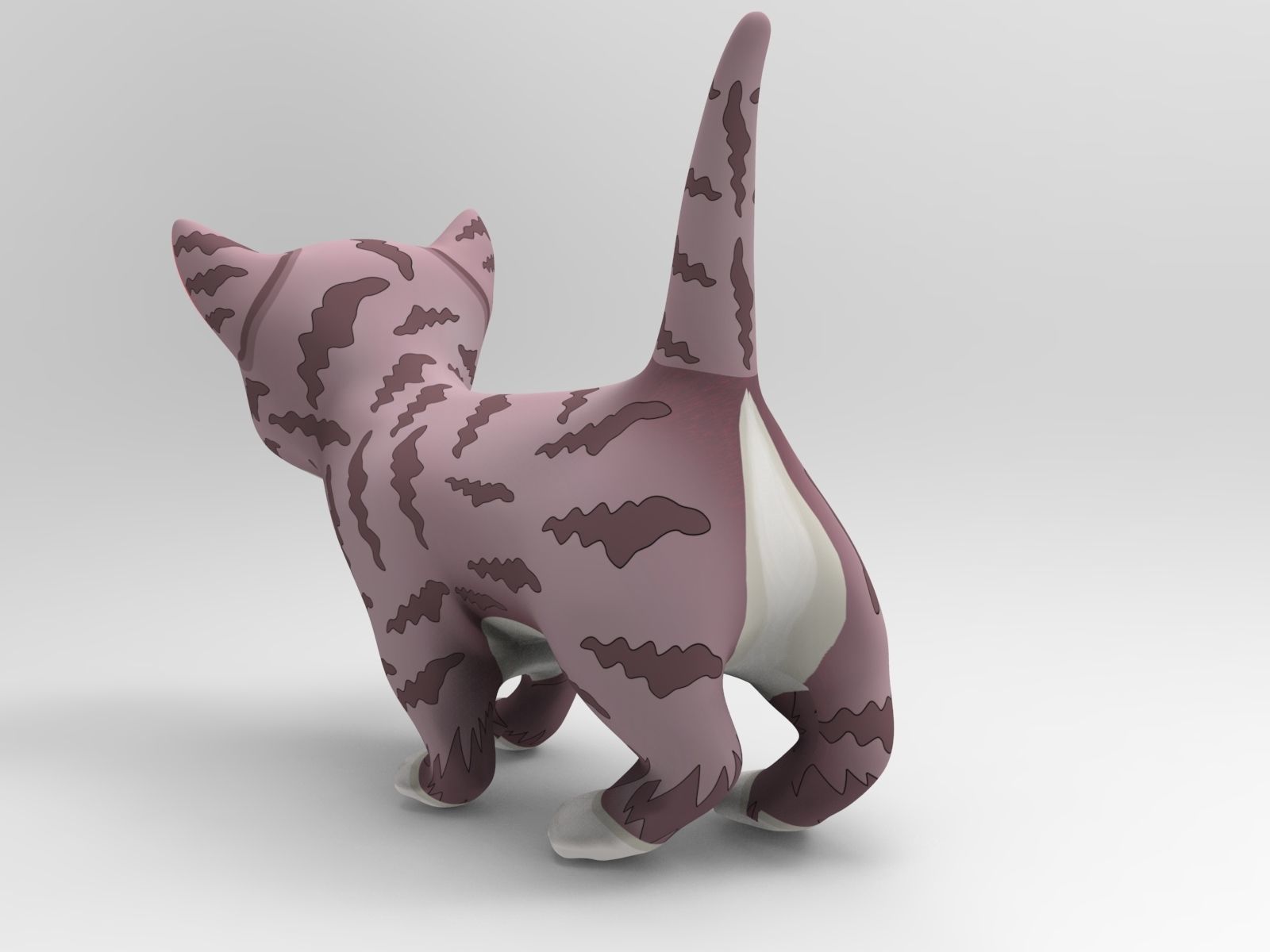 Cute Cartoon Cat Animated  Low-poly 3D model_7