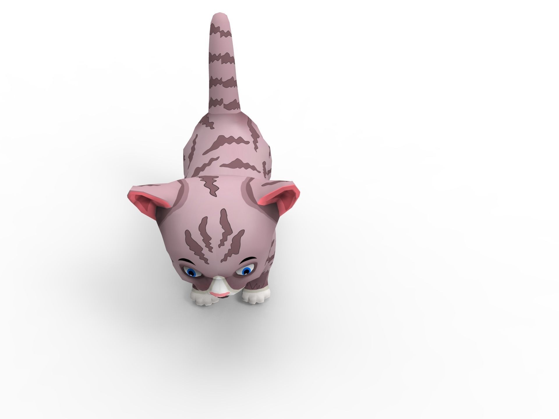Cute Cartoon Cat Animated  Low-poly 3D model_30