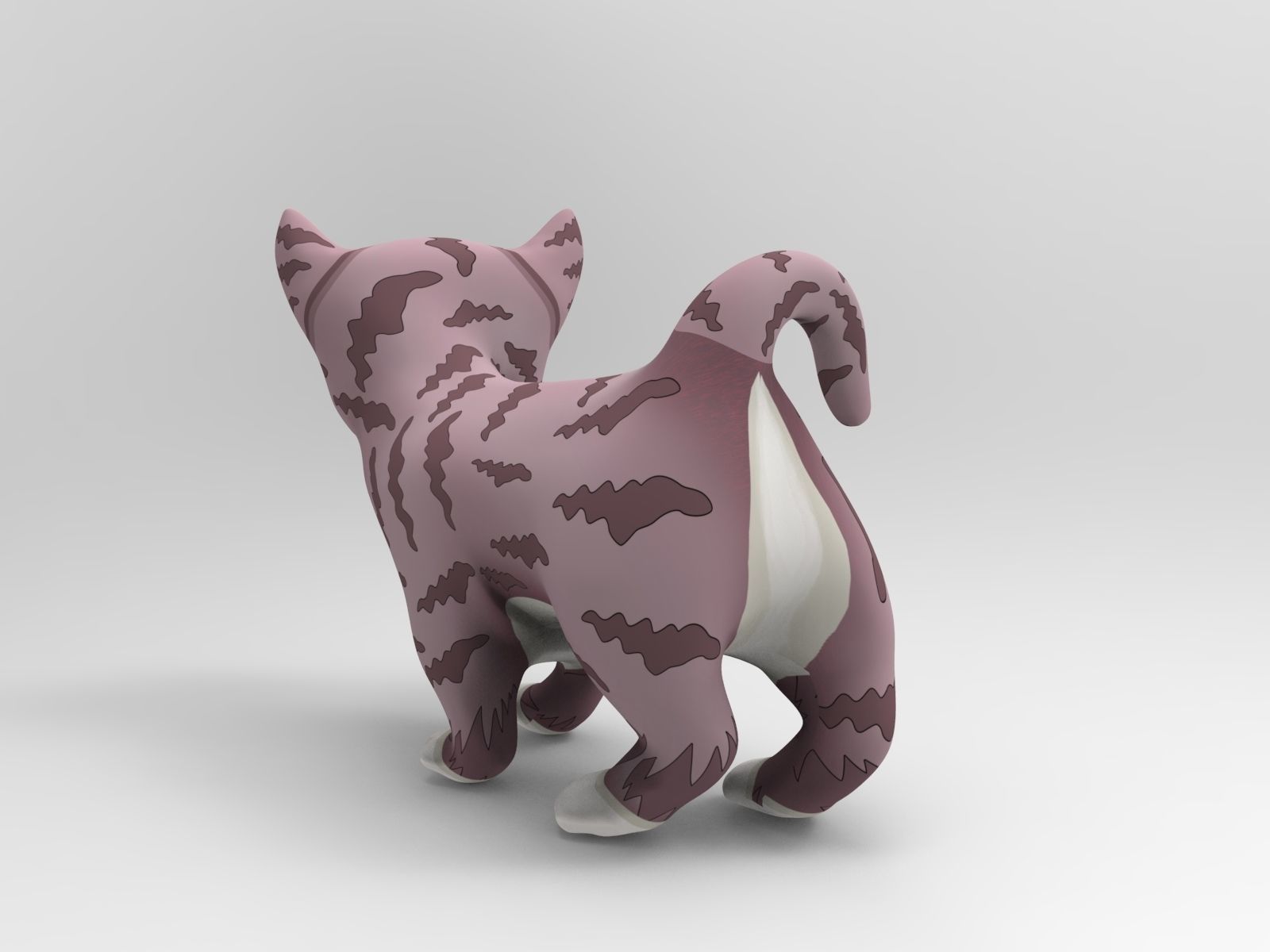 Cute Cartoon Cat Animated  Low-poly 3D model_11