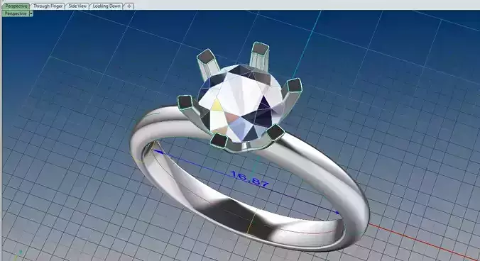 Ring  Round Diamond 6 mm S53