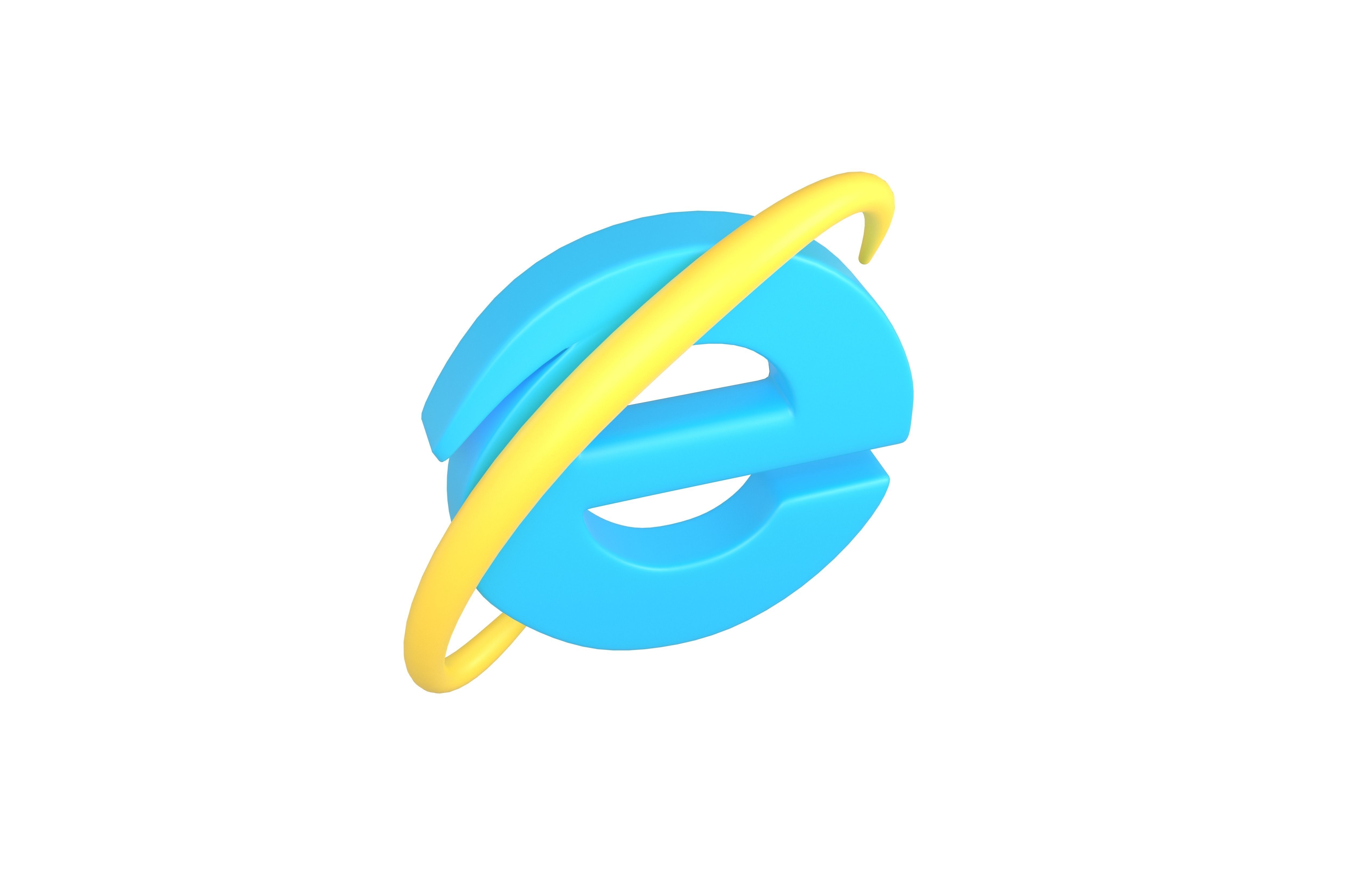 Internet Explorer Logo v1 003 Free low-poly 3D model_2