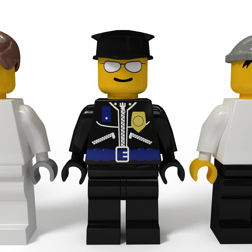 Lego man collection 10 characters 3D model_14