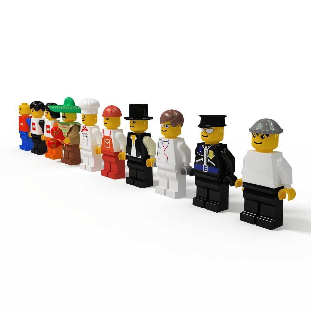 Lego man collection 10 characters 3D model_9