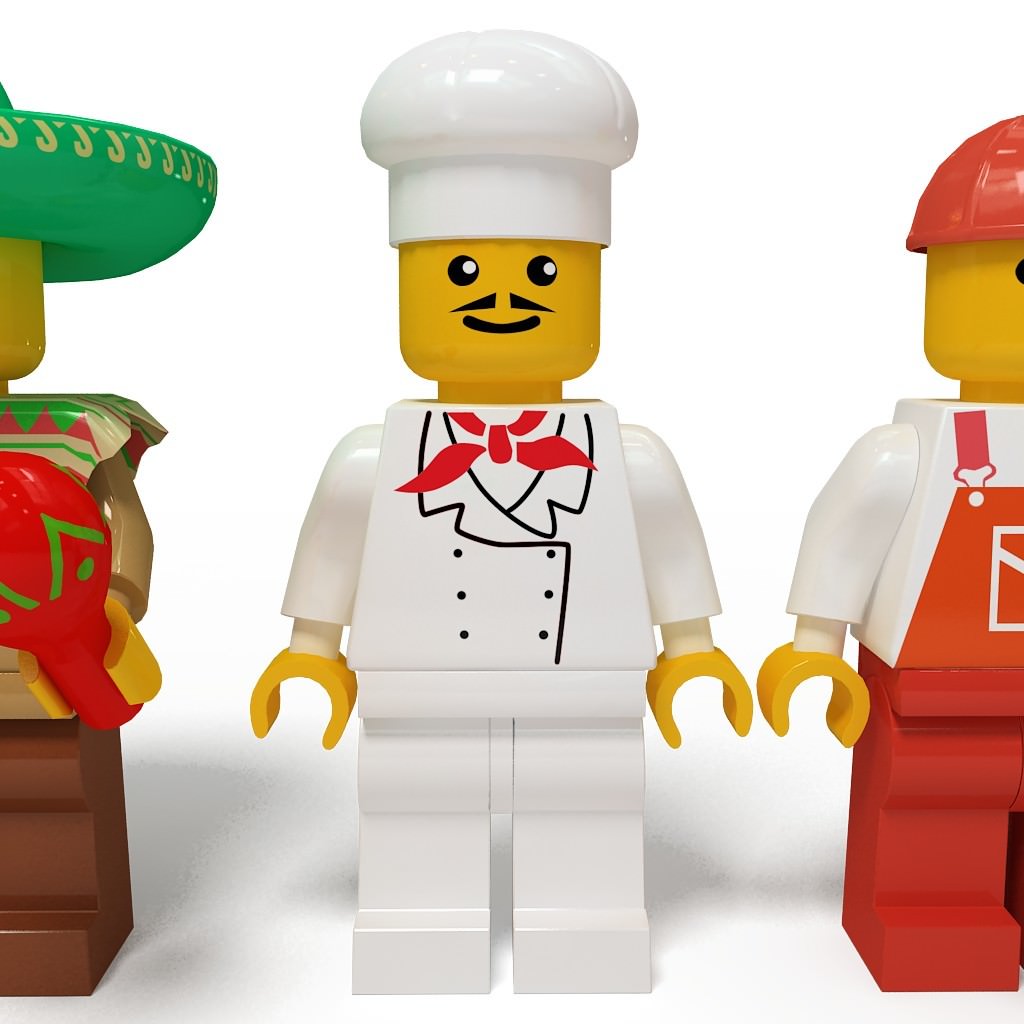 Lego man collection 10 characters 3D model_10