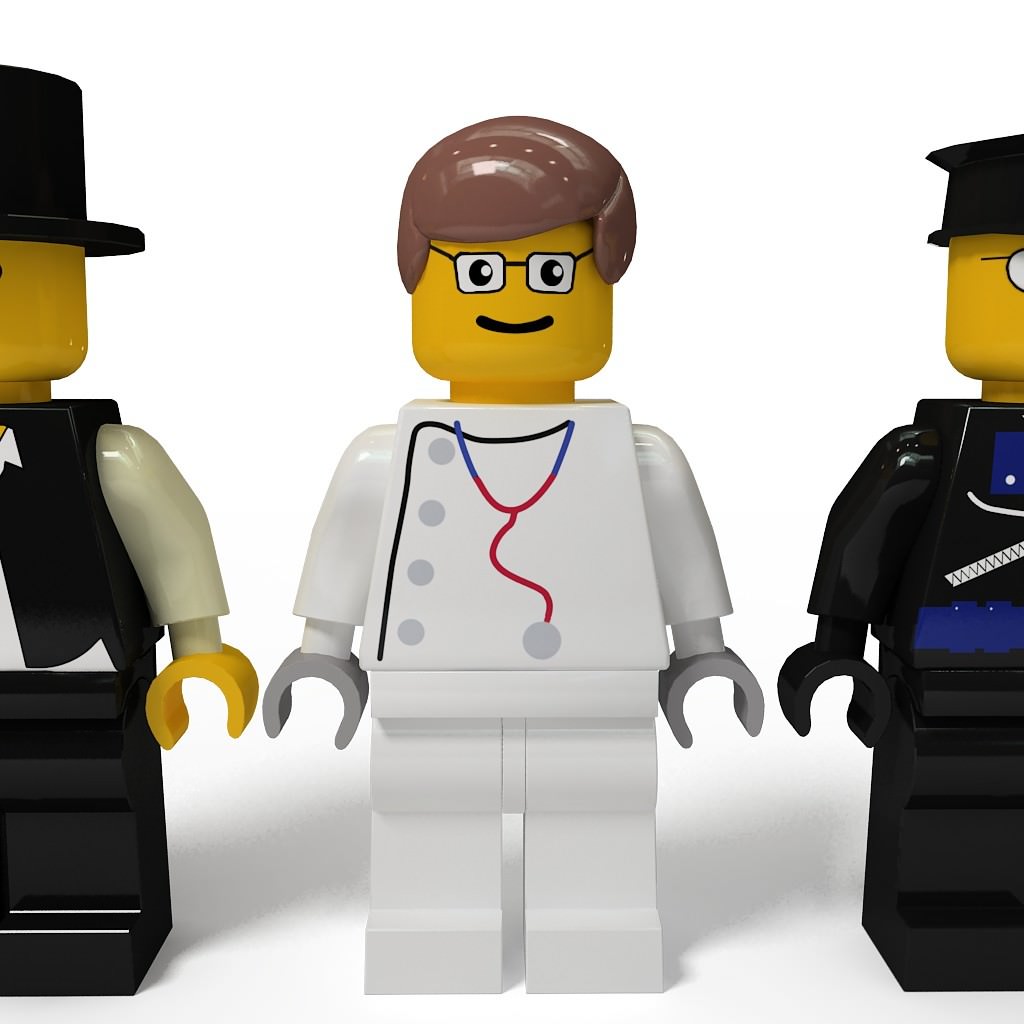Lego man collection 10 characters 3D model_1