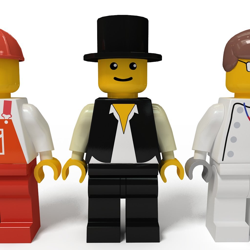 Lego man collection 10 characters 3D model_0