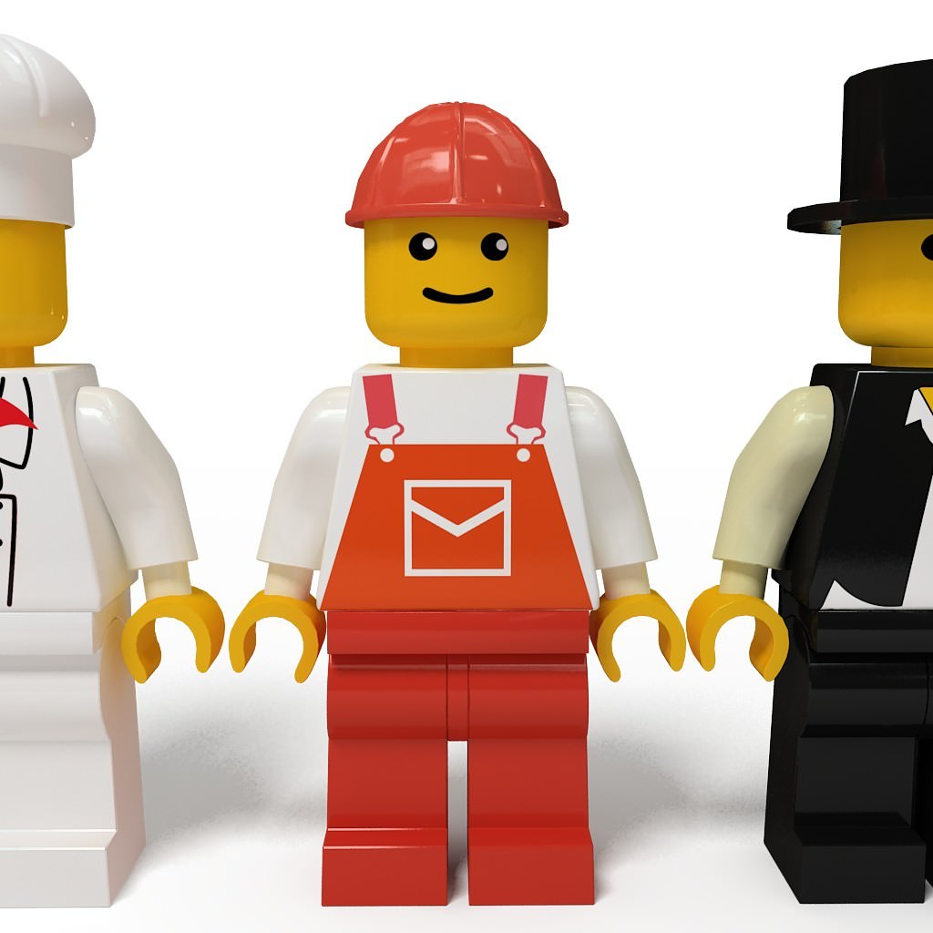 Lego man collection 10 characters 3D model_8